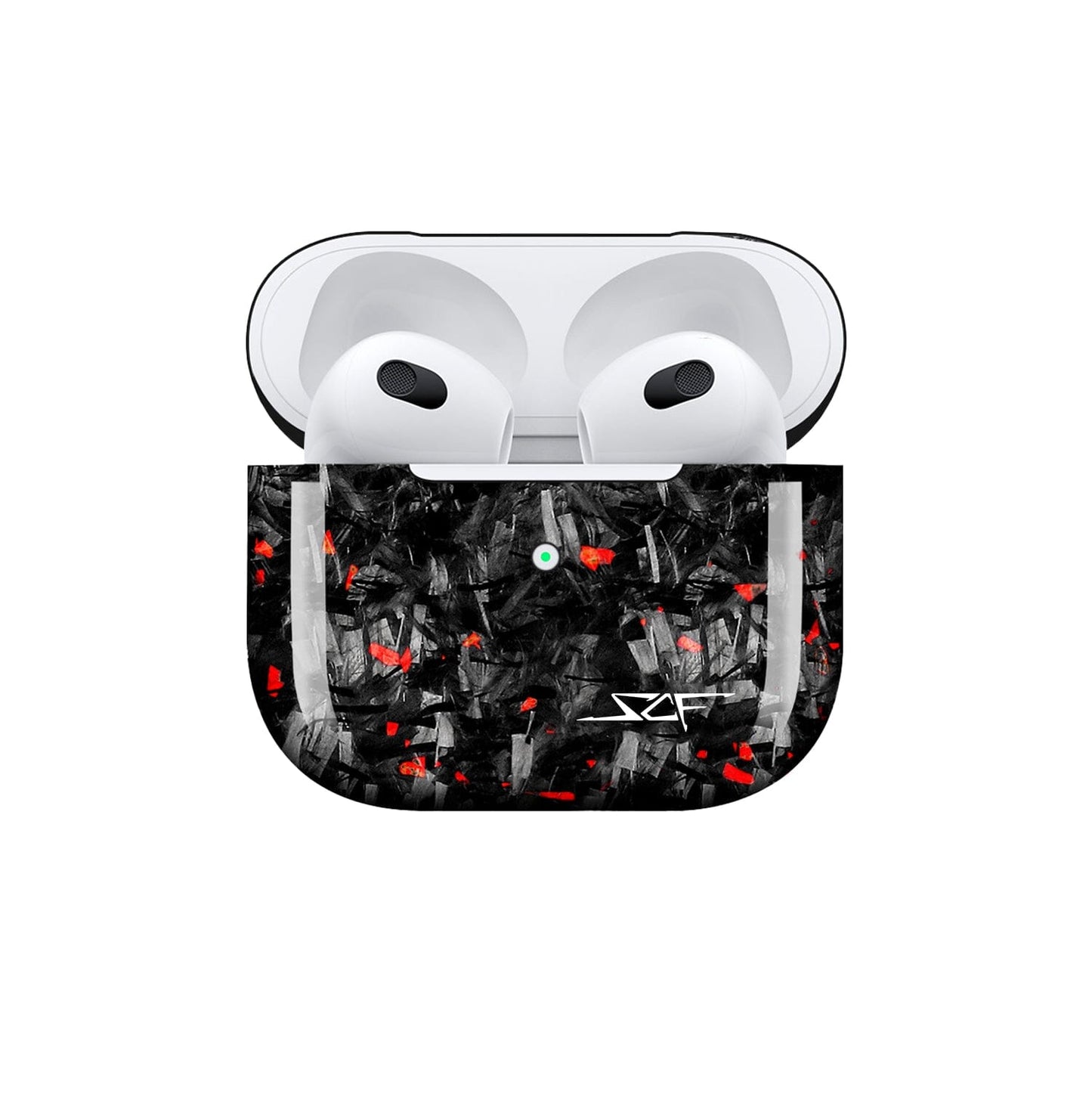 Apple AirPods | Red Flake Real Forged Carbon Fiber Case