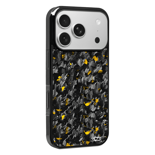 iPhone | Gold Flake Real Forged Carbon Fiber Phone Case | CLASSIC Series